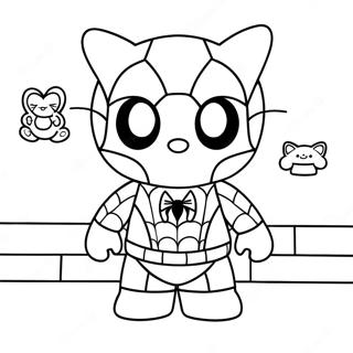 Spiderman Hello Kitty Ausmalbild 40698-33727