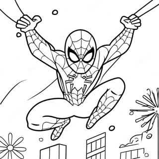 Spider Man Schwingt Durch Schneeflocken Ausmalbild 40729-33737