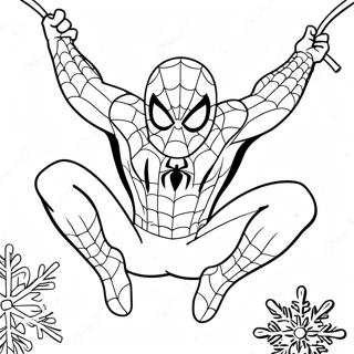 Spider Man Schwingt Durch Schneeflocken Ausmalbild 40729-33738