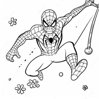 Spider Man Schwingt Durch Schneeflocken Ausmalbild 40729-33739