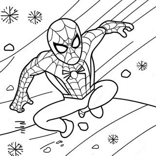 Spider Man Schwingt Durch Schneeflocken Ausmalbild 40729-33740