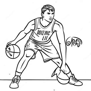 Luka Doncic Dribbelt Basketball Ausmalbild 40969-33939