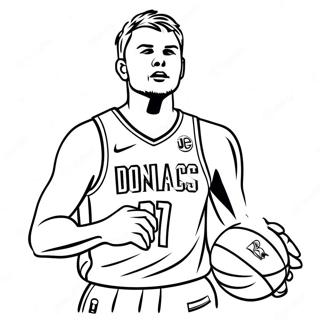 Luka Doncic Dribbelt Basketball Ausmalbild 40969-33940