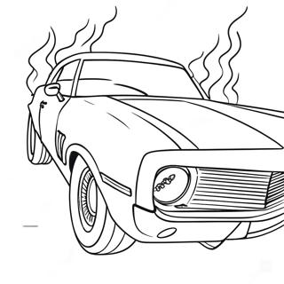 Klassisches Muscle Car In Aktion Ausmalbild 41129-34165