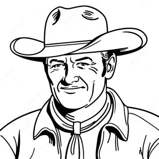 Klassisches John Wayne Cowboy Ausmalbild 41289-34281