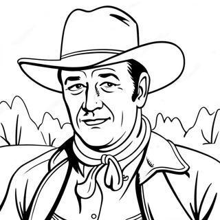 Klassisches John Wayne Cowboy Ausmalbild 41289-34284