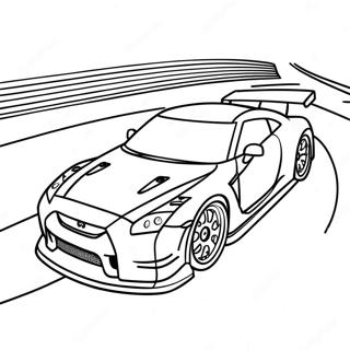 Ausmalbild Gtr R35 Rennen Auf Der Strecke 41490-34434