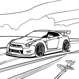 Ausmalbild Gtr R35 Rennen Auf Der Strecke 41490-34435