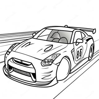 Ausmalbild Gtr R35 Rennen Auf Der Strecke 41490-34436