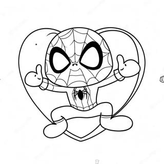 Ausmalbild Susser Spiderman Mit Herzen 41520-34456