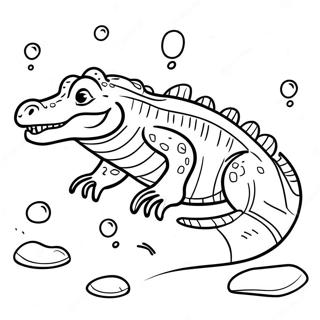 Vector Das Krokodil Schwimmt Im Wasser Ausmalbild 41600-34524