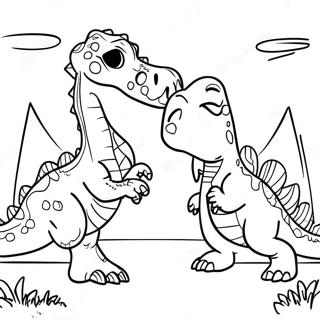 Spinosaurus Vs T Rex Epischer Kampf Ausmalbild 41649-34558