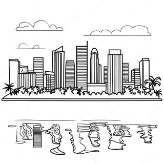 Bunte Miami Skyline Ausmalbild 41900-34758