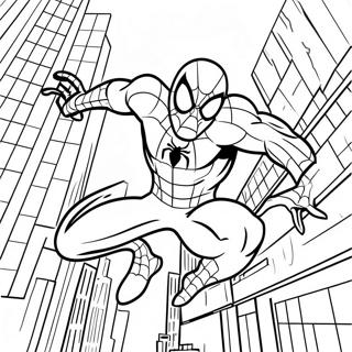 Spiderman 2099 Schwingend Durch Die Stadt Ausmalbild 4231-3413