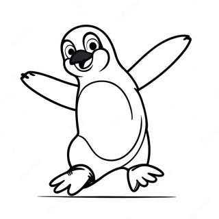 Frohlicher Tanzender Pinguin Ausmalbild 42431-35175