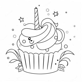 Einhorn Cupcake Ausmalbilder