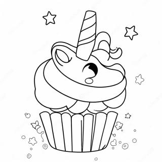 Funkelnder Einhorn Cupcake Ausmalbild 42662-35538