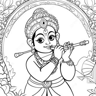 Krishna Spielt Flote Ausmalbild 42892-35719