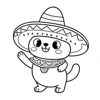 Lustige Taco Katze Mit Einem Sombrero Ausmalbild 43042-35837