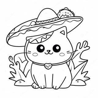 Lustige Taco Katze Mit Einem Sombrero Ausmalbild 43042-35839