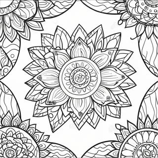 Ausmalbild Von Bohemian Sonnenblumen Mandala 43162-35934