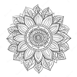 Ausmalbild Von Bohemian Sonnenblumen Mandala 43162-35935