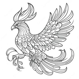 Eleganter Phoenix Mit Fliessenden Federn Ausmalbild 43353-36081