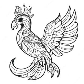 Eleganter Phoenix Mit Fliessenden Federn Ausmalbild 43353-36083