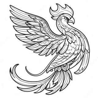 Eleganter Phoenix Mit Fliessenden Federn Ausmalbild 43353-36084