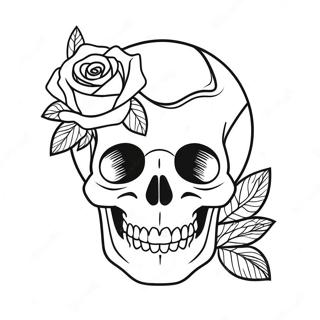 Rose Skull Ausmalbild 4340-3498