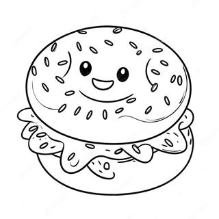 Niedlicher Bagel Mit Lachelndem Gesicht Ausmalbild 43583-36266