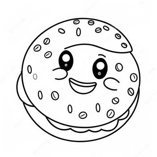 Niedlicher Bagel Mit Lachelndem Gesicht Ausmalbild 43583-36267