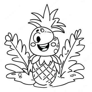 Niedliche Cartoon Ananas Ausmalbild 4391-3544