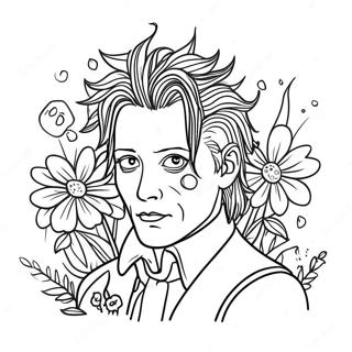 Edward Mit Den Scherenhanden Mit Blumen Ausmalbild 44173-36737