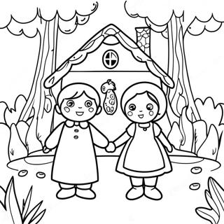 Verspielt Hansel Und Gretel Im Wald Ausmalbild 44203-36767