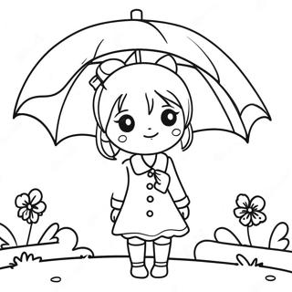 Melancholisches Anime Madchen Mit Regenschirm Ausmalen 44343-36874