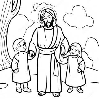 Jesus Mit Kindern Ausmalbild 44693-37160