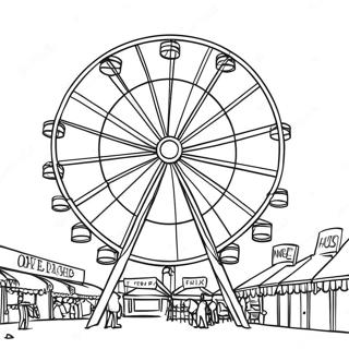 Buntes Riesenrad Auf Dem Jahrmarkt Ausmalbild 44743-37198