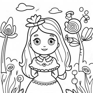 Verspielt Alice Im Wunderland Blumen Garten Ausmalbild 44793-37239