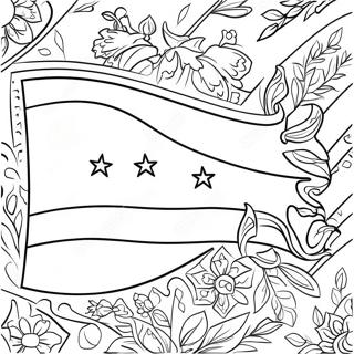 Honduras Flagge Ausmalbild 45052-37434