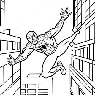 Spider Man Schwingt Durch Die Stadt Ausmalbild 45224-37572