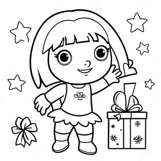 Dora Weihnachtsausmalbild 45343-37658