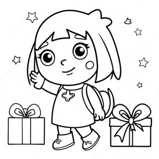 Dora Weihnachtsausmalbild 45343-37660