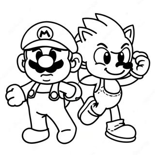 Ausmalbild Von Mario Und Sonic 45753-38014