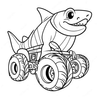 Ausmalbild Hai Monster Truck 4581-3682