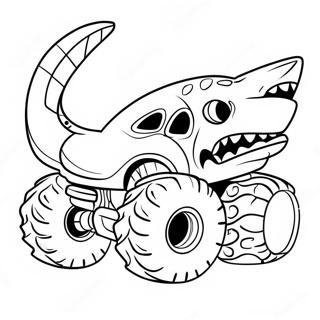 Ausmalbild Wilder Hai Monster Truck 4582-3687