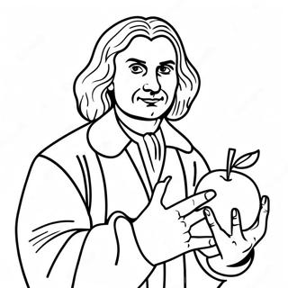 Ausmalbild Von Isaac Newton Mit Apfel 45864-38083