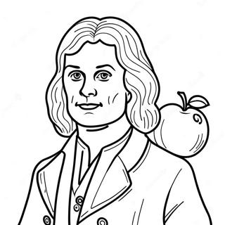 Ausmalbild Von Isaac Newton Mit Apfel 45864 38224