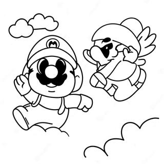 Ausmalbild Cappy Fliegt Mit Mario 4592-3694