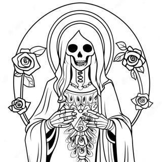 Santa Muerte Ausmalbilder